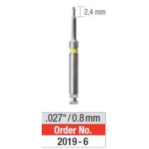 Edenta Retopin Yellow 0.8mm Twist Drills (6)