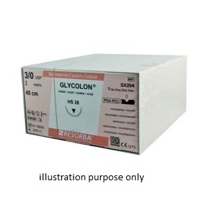 RESORBA Glycolon Suture 4-0 DSM16 3/8C 16mm 45cm (24) Violet PB41511 