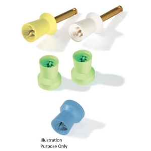 Densco Yellow Screw-In Firm Prophy Cup (144) Webbed, Natural Rubber